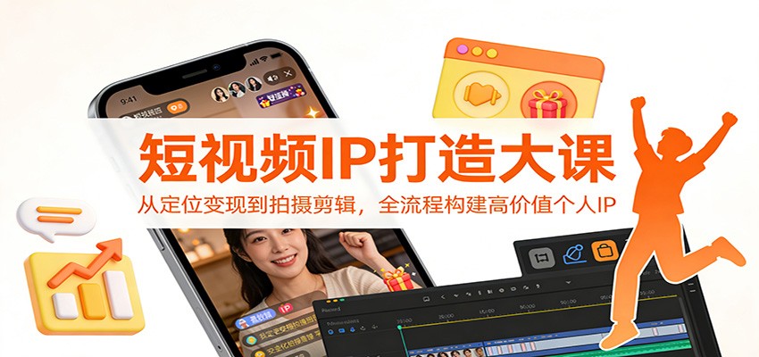 短视频IP打造大课：从定位变现到拍摄剪辑，全流程构建高价值个人IP-千汇网创