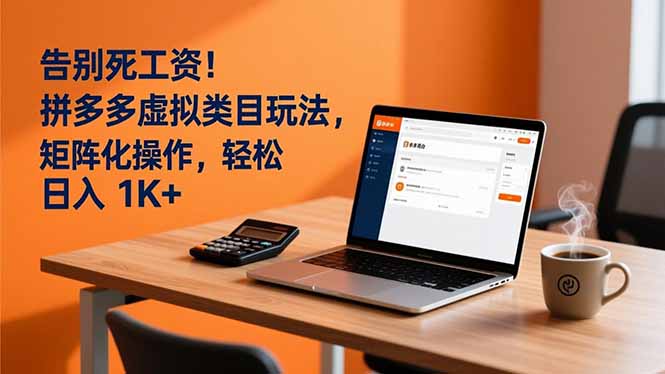 告别死工资！拼多多虚拟类目玩法，矩阵化操作，轻松日入 1K+-千汇网创