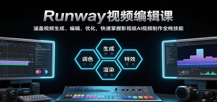 Runway视频编辑课，涵盖视频生成、编辑、优化，快速掌握影视级AI视频制作全栈技能-千汇网创
