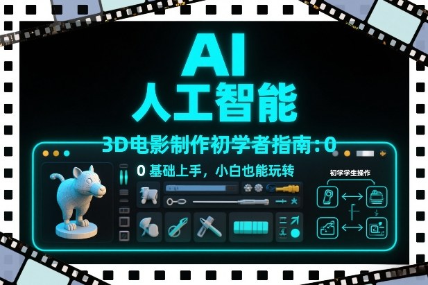 AI人工智能3D电影制作初学者指南：0基础上手，小白也能玩转-千汇网创