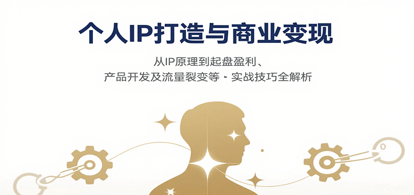 个人IP打造与商业变现，从IP原理到起盘盈利、产品开发及流量裂变等实战技巧全解析-千汇网创