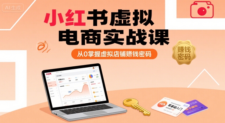 小红书虚拟电商实战课，从0掌握虚拟店铺賺钱密码(更新)-千汇网创