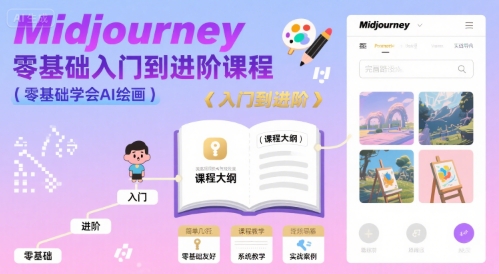 midjourney零基础入门到进阶课程，零基础学会AI绘画-千汇网创