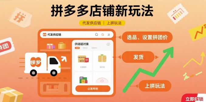 拼多多店铺新玩法，代发供应链上拼玩法-千汇网创