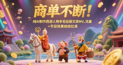 商单不断！纯AI制作西游人物羊毛毡版文旅MV，流量+节目效果统统拉满-千汇网创