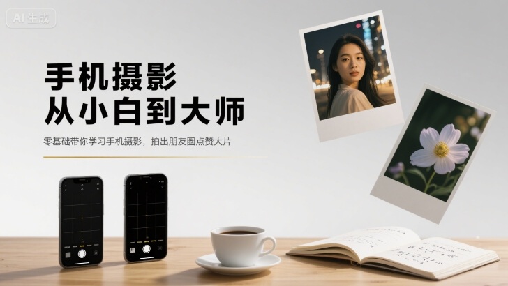 手机摄影从小白到大师，零基础带你学习手机摄影，拍出朋友圈点赞大片-千汇网创