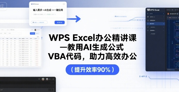 WPS Excel办公精讲课，教用 AI 生成公式，VBA 代码，助力高效办公-千汇网创