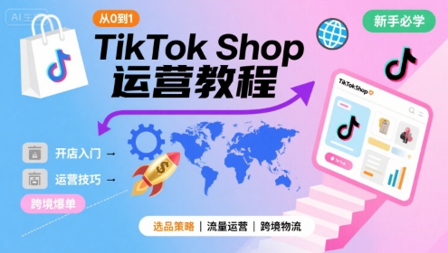 TikTok Shop从0到1运营教程，TikTok跨境电商新手必学课程-千汇网创
