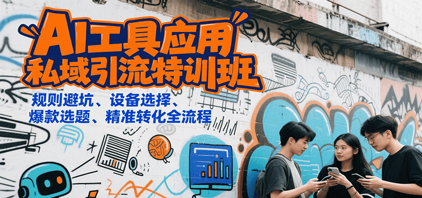 AI工具应用私域引流特训班，规则避坑、设备选择、爆款选题、精准转化全流程-千汇网创