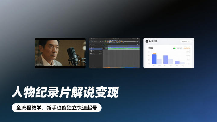 人物纪录片解说变现，全流程教学，新手也能独立快速起号-千汇网创