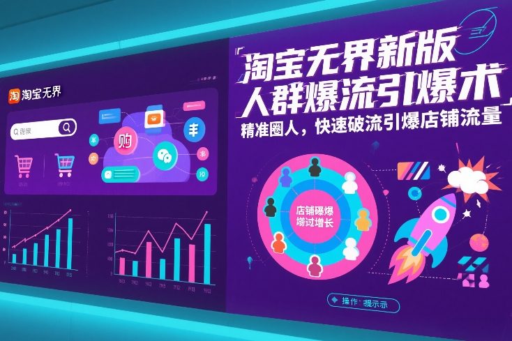 淘宝无界新版人群爆流引爆术，精准圈人，快速破流引爆店铺流量-千汇网创