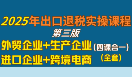 崔sir·出口退税实操-外贸企业+生产企业+跨境电商+进口企业(四课合一)-千汇网创