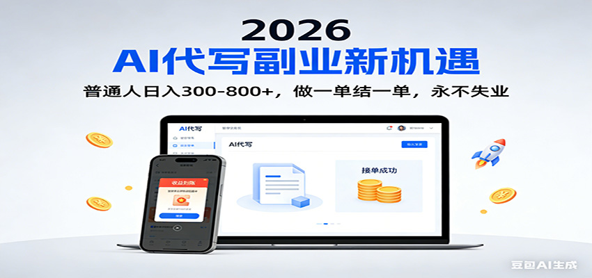 2026 副业首选！AI 代写日入 300-800，普通人0门槛，做一单结一单！-千汇网创
