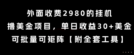 外面收费2980的挂G撸美金项目，单日收益30+美金，可批量可矩阵【揭秘】-千汇网创