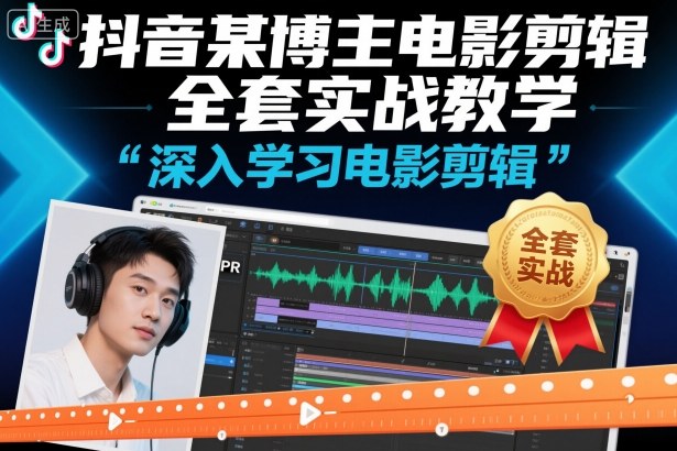 抖音某博主电影剪辑全套实战教学，深入学习电影剪辑-千汇网创