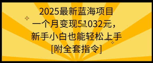 2025最新蓝海项目一个月变现1w+新手小白也能轻松上手【附全套指令】-千汇网创