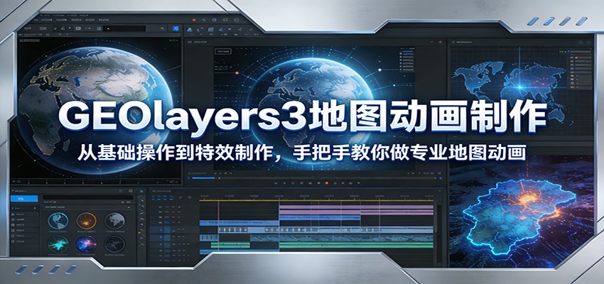 GEOlayers3地图动画制作：从基础操作到特效制作，手把手教你做专业地图动画-千汇网创