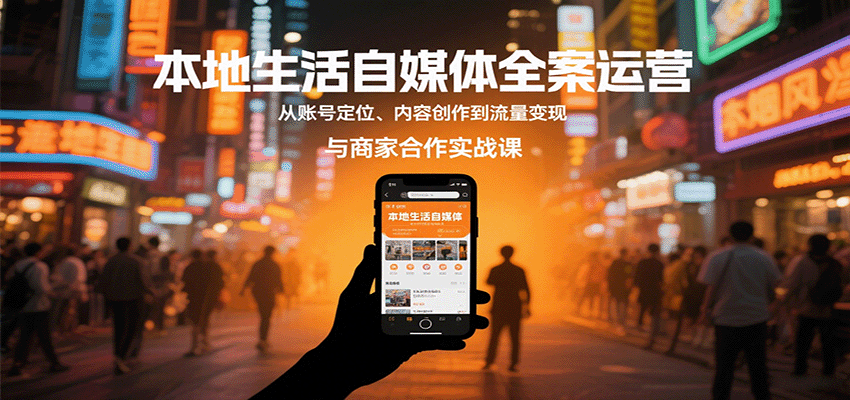 本地生活自媒体全案运营，从账号定位、内容创作到流量变现与商家合作实战课-千汇网创