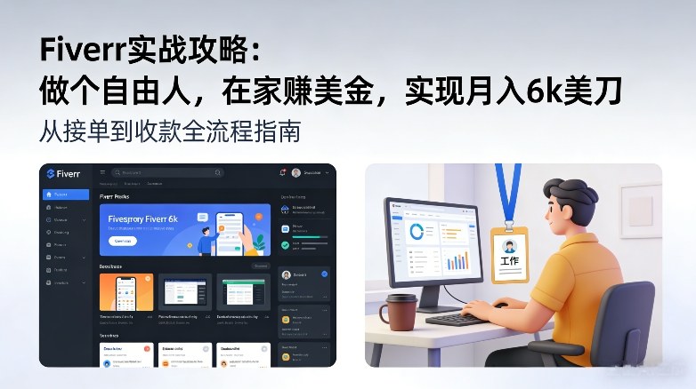 Fiverr实战攻略，做个自由人，在家賺美金，实现月入6k美刀-千汇网创