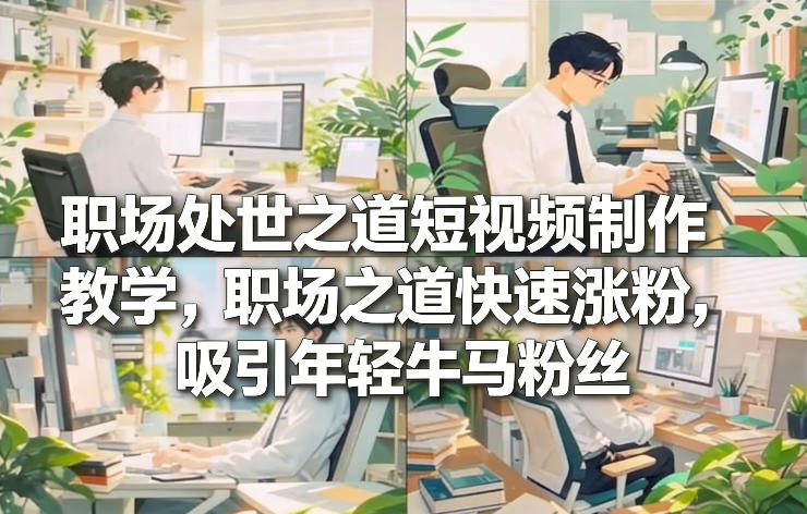 职场处世之道短视频制作教学，职场之道快速涨粉，吸引年轻牛马粉丝-千汇网创