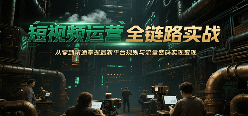 短视频运营全链路实战，从零到精通掌握最新平台规则与流量密码实现变现-千汇网创