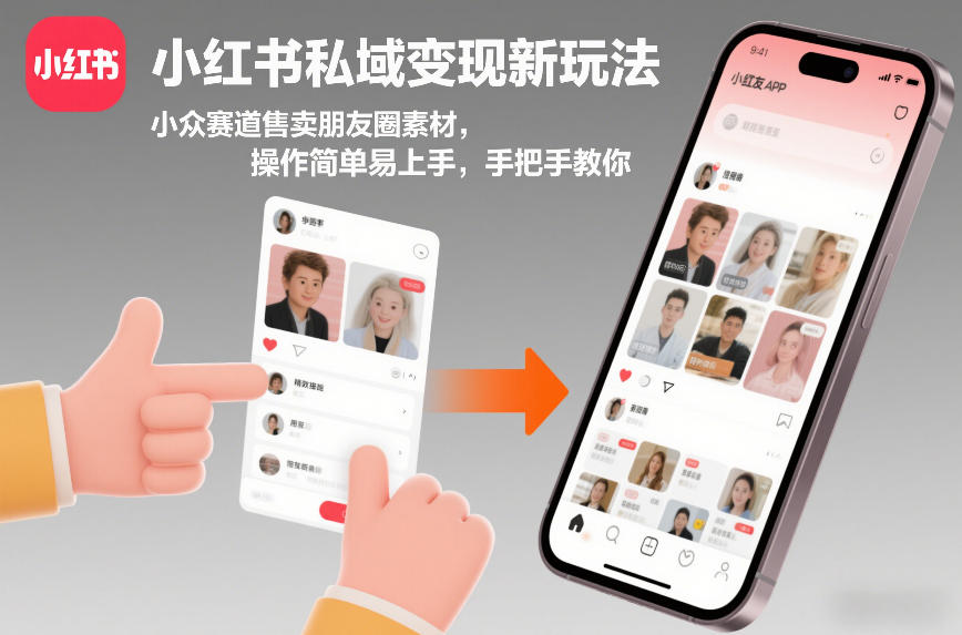 小红书私域变现新玩法，小众赛道售卖朋友圈素材，操作简单易上手，手把手教你-千汇网创