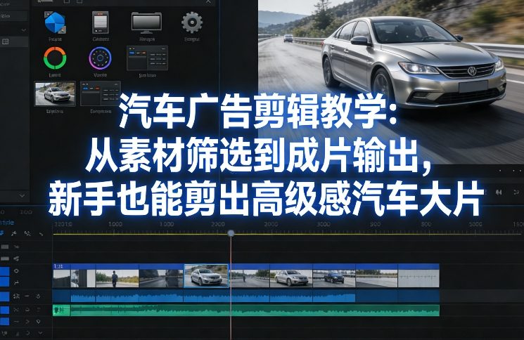 汽车广告剪辑教学：从素材筛选到成片输出，新手也能剪出高级感汽车大片-千汇网创