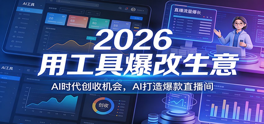 2026用工具爆改生意，AI时代创收机会，AI打造爆款直播间-千汇网创