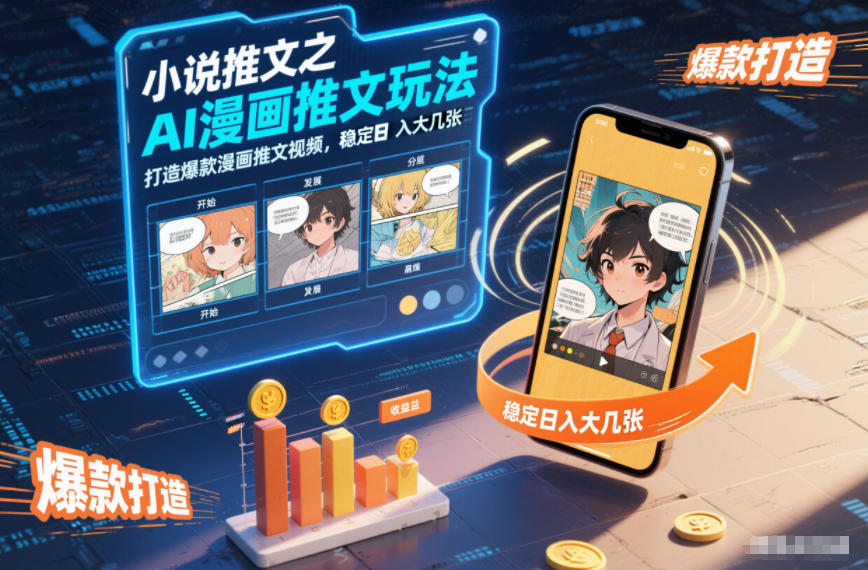 小说推文之AI漫画推文玩法，打造爆款漫画推文视频，稳定日入大几张-千汇网创