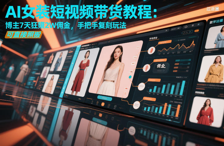 AI女装短视频带货教程：博主7天狂賺2W佣金，手把手复刻玩法，可直接照搬-千汇网创