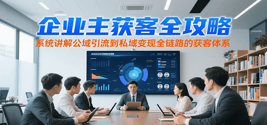 企业主获客全攻略，系统讲解公域引流到私域变现全链路的获客体系-千汇网创