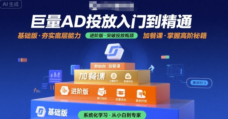 巨量AD投放入门到精通，基础版+进阶版+加餐课-千汇网创