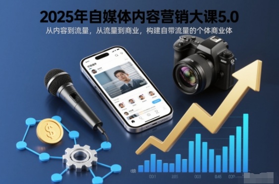 2025年自媒体内容营销大课5.0，从内容到流量，从流量到商业，构建自带流量的个体商业体-千汇网创