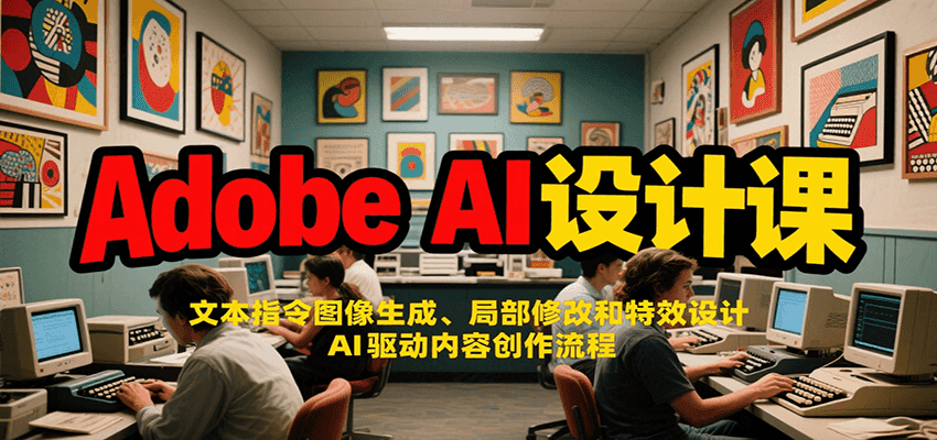 Adobe AI设计课：文本指令图像生成、局部修改和特效设计，AI驱动内容创作流程-千汇网创