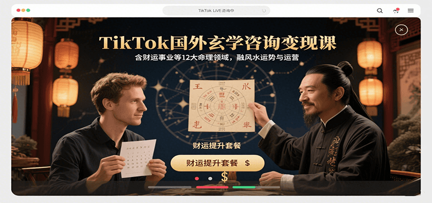 TikTok国外玄学咨询变现课，含财运事业等12大命理领域，融风水运势与运营-千汇网创
