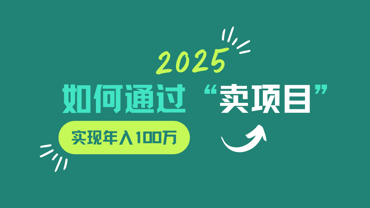 2025年如何通过“卖项目”实现年入100w-千汇网创