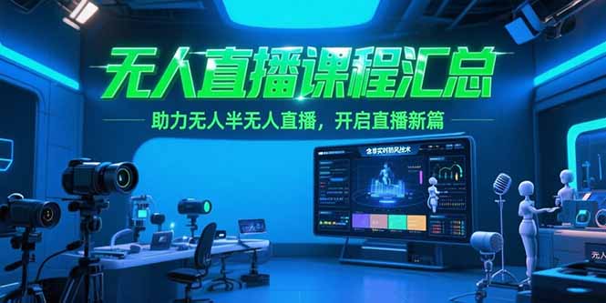 无人直播课程汇总，含非实时防风技术，助力无人半无人直播，开启直播新篇-千汇网创