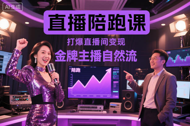 直播陪跑课，金牌主播自然流打爆直播间，复制高变现玩法-千汇网创