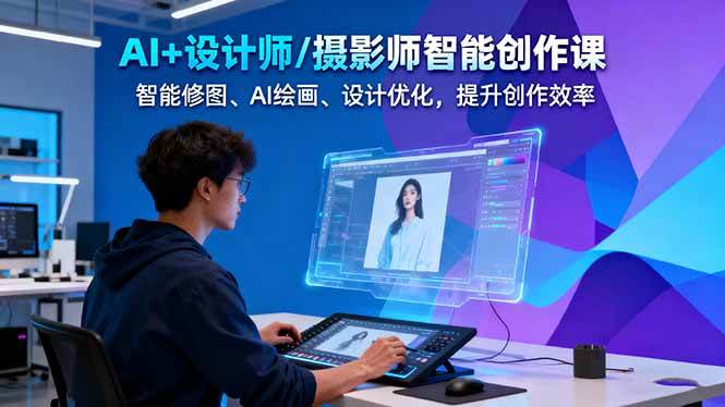 AI+设计师/摄影师智能创作课：智能修图、AI绘画、设计优化，提升创作效率-千汇网创