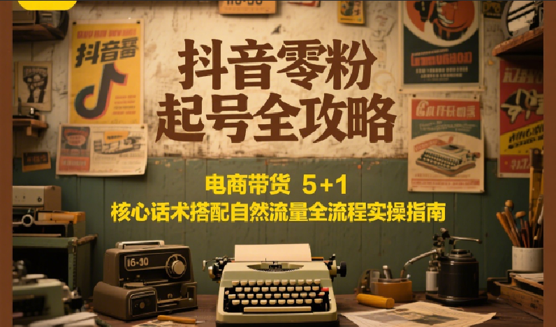 抖音零粉起号全攻略:电商带货 5+1 核心话术搭配自然流量全流程实操指南-千汇网创