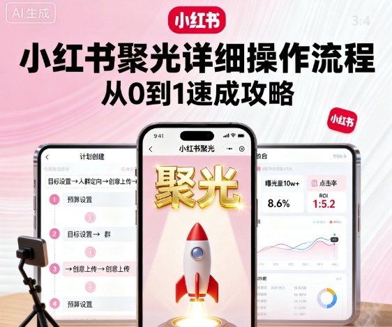 小红书聚光详细操作流程，小红书聚光从0到1速成攻略-千汇网创