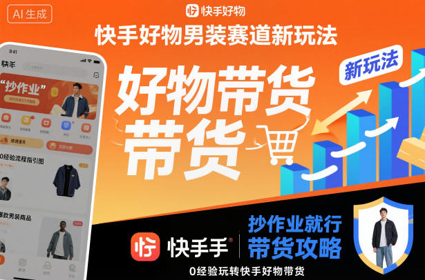 快手好物男装赛道新玩法，抄作业就行，0经验玩转快手好物带货-千汇网创