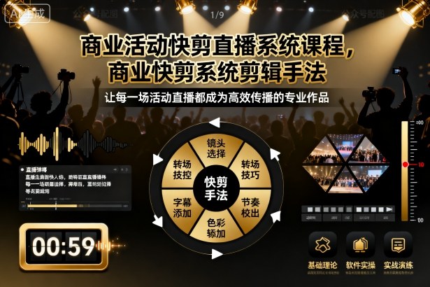 商业活动快剪直播系统课程，商业快剪系统剪辑手法-千汇网创