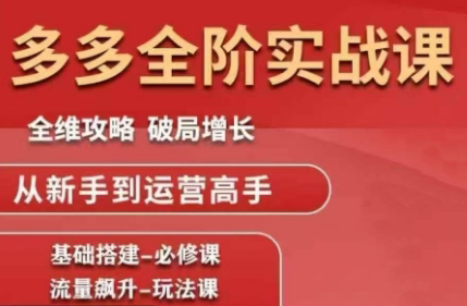 大炮·拼多多全阶实战课程(更新2026)-千汇网创