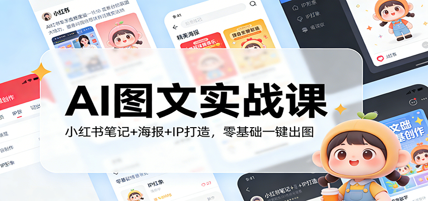 AI图文实战课：小红书笔记+海报+IP打造，零基础一键出图-千汇网创