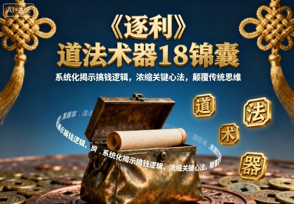 《逐利》道法术器18锦囊，系统化揭示搞钱逻辑，浓缩关键心法，颠覆传统思维-千汇网创