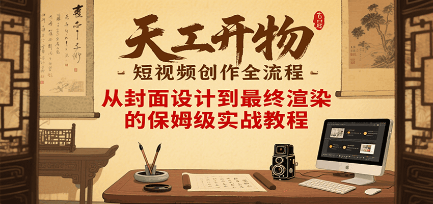 天工开物短视频创作全流程，从封面设计到最终渲染的保姆级实战教程-千汇网创