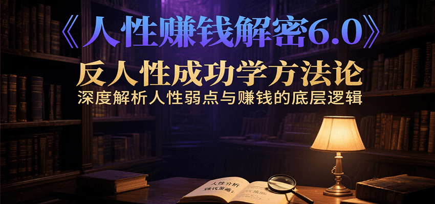 人性赚钱解密6.0，反人性成功学方法论，深度解析人性弱点与赚钱的底层逻辑-千汇网创