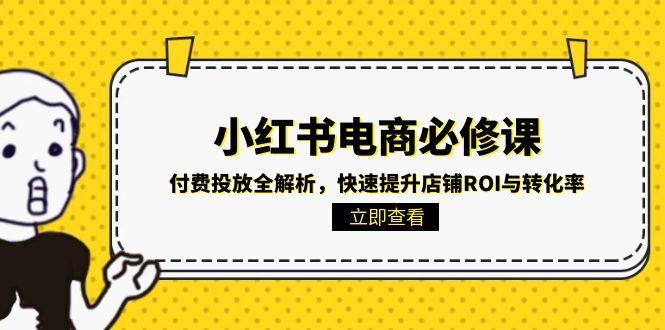 小红书电商必修课：付费投放全解析，快速提升店铺ROI与转化率-千汇网创