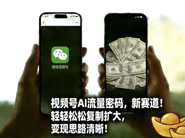 视频号AI流量密码新赛道，轻轻松松复制扩大，变现思路清晰-千汇网创